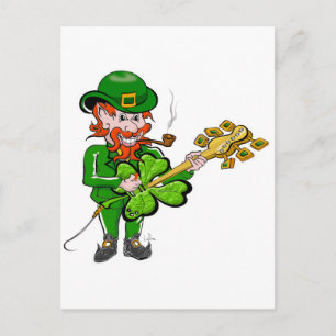 Leprechaun Playing Guitar Postcard