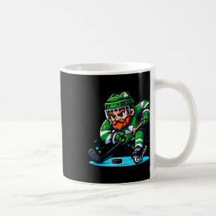 Leprechaun Playing Hockey St Patricks Day Sport Coffee Mug