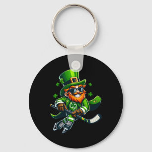 Leprechaun Playing Hockey St Patricks Day Sport Me Key Ring