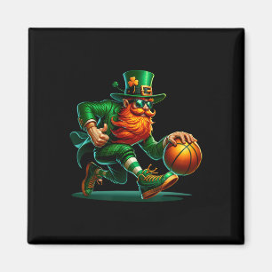 Leprechaun Playing Sketll St Patricks Day Boys Men Magnet