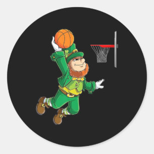 Leprechaun Playing Sketll St Patricks Day Sport Me Classic Round Sticker