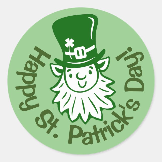 Leprechaun Portrait Classic Round Sticker (Front)