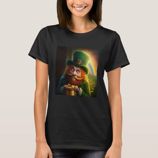 Leprechaun Pot of Gold Rainbow St Patrick's Day Lu T-Shirt (Front)