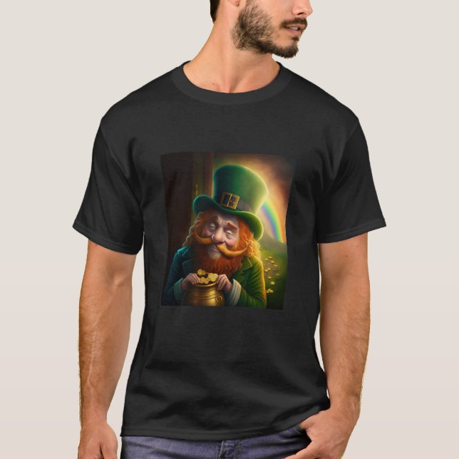 Leprechaun Pot of Gold Rainbow St Patrick's Day Lu T-Shirt (Front)