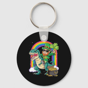 Leprechaun Riding Dinosaur St Patricks Day Boys Me Key Ring