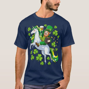 Leprechaun Riding Unicorn Lepricorn St Patricks Da T-Shirt