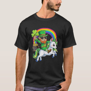 Leprechaun Riding Unicorn St Patricks Day Men Wome T-Shirt