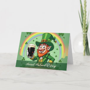 Leprechaun’s Cheers Beneath the Rainbow Card