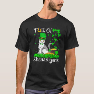 Leprechaun Shamrock Leaf Scottish Fold Cat St. Pat T-Shirt