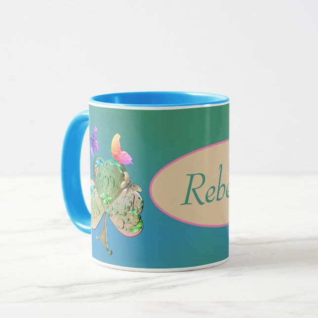 Leprechaun Shamrock St. Patrick's w/Name Mug (Front Left)