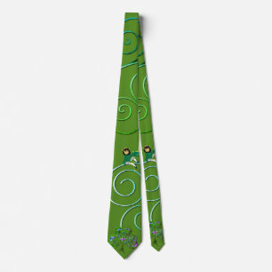 Leprechaun & Shamrocks Neck Tie
