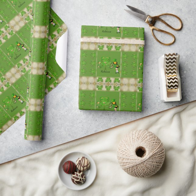Leprechaun & Shamrocks Wrapping Paper (Crafts)