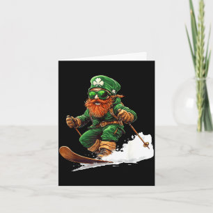 Leprechaun skiing skiing lovers skier st patricks card