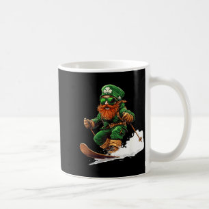 Leprechaun skiing skiing lovers skier st patricks coffee mug