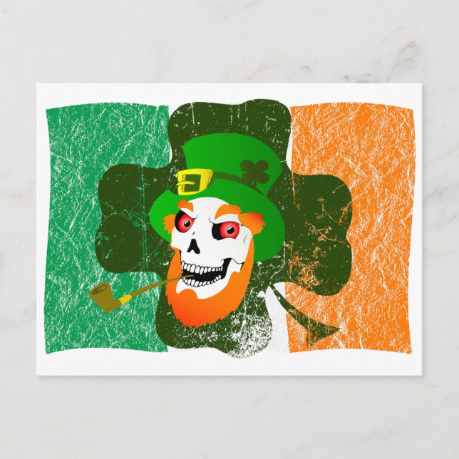 Leprechaun Skull Postcard (Front)