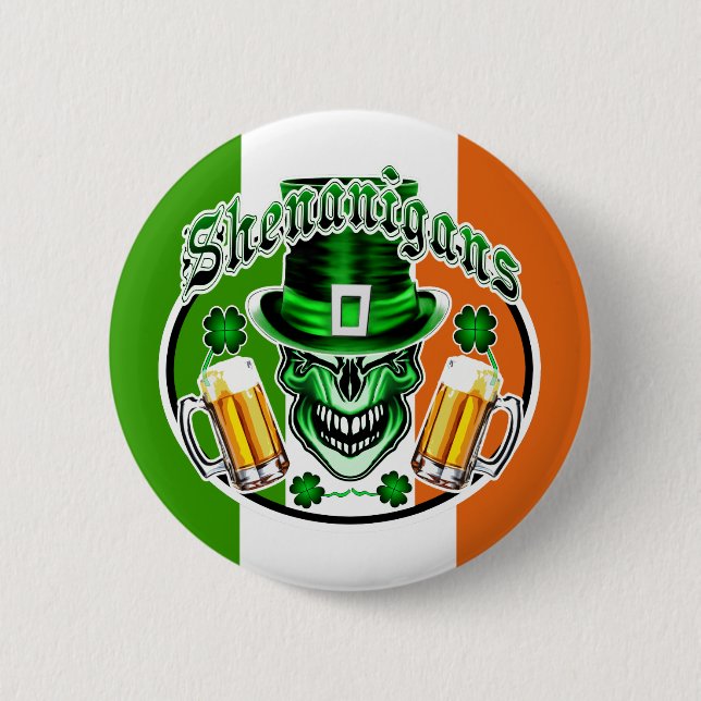 Leprechaun Skull: Shenanigans 3 6 Cm Round Badge (Front)