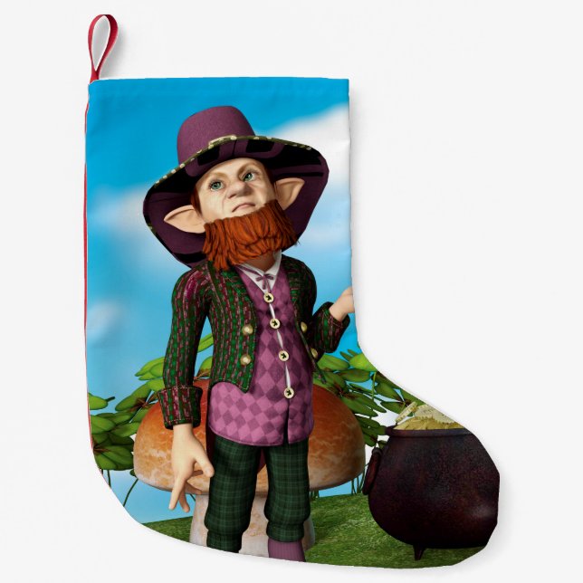 Leprechaun Small Christmas Stocking (Front)