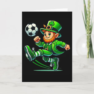 Leprechaun Soccer St Patricks Day Player Boys Men  Card