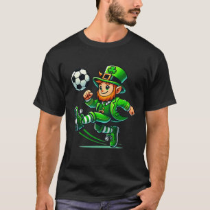 Leprechaun Soccer St Patricks Day Player Boys Men T-Shirt