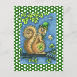 LEPRECHAUN SQUIRREL, ST. PATRICK'S DAY Lucky Holiday Postcard