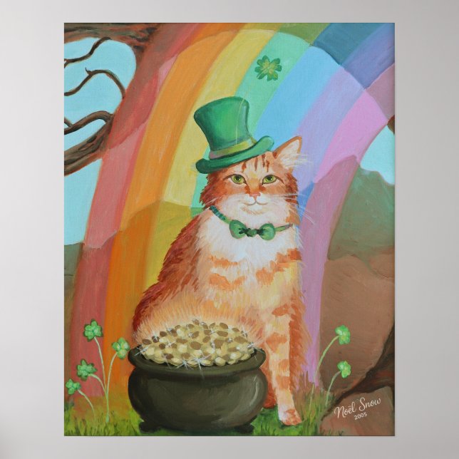 Leprechaun St. Patrick’s Day Tabby Cat Wall Art (Front)