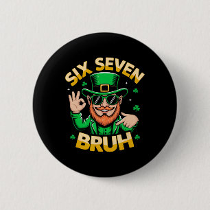 Leprechaun St Patricks Day Boys Kids 67 Meme Six S 6 Cm Round Badge