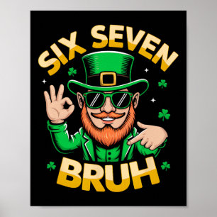 Leprechaun St Patricks Day Boys Kids 67 Meme Six S Poster