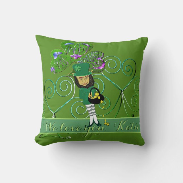 Leprechaun St. Patrick's Day Cushion (Front)