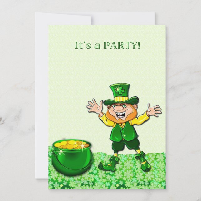 Leprechaun St. Patrick's Day Invitation (Front)