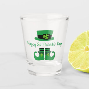 Leprechaun St. Patrick's Day Party Green Black Shot Glass
