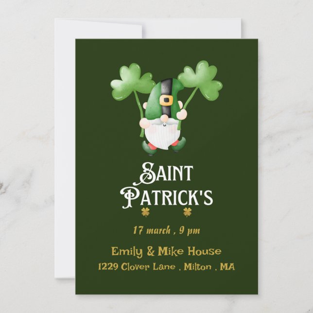 Leprechaun St.Patrick's Day Party Invitation (Front)