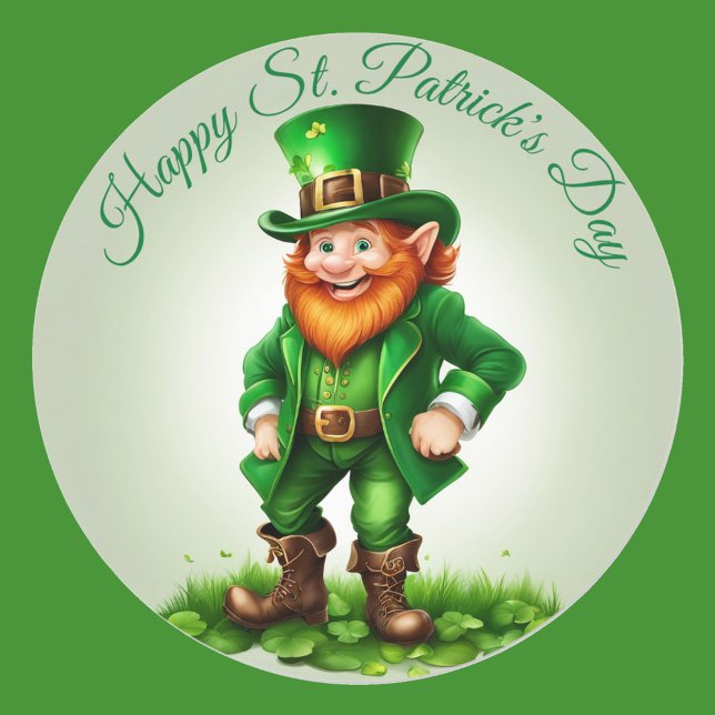 Leprechaun St. Patrick's Day Sheet of  Classic Round Sticker (Creator Uploaded)