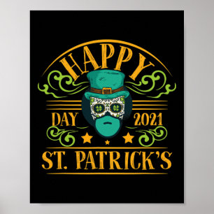 Leprechaun Sugar Skull St Patricks Day. Day Of The Poster