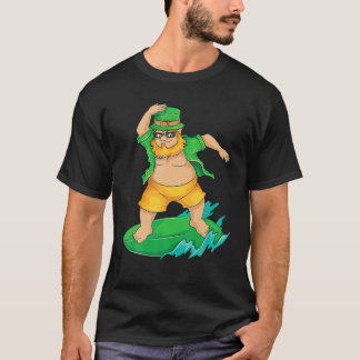 Leprechaun Surfer In Hawaii St Patrick's Day T-Shirt