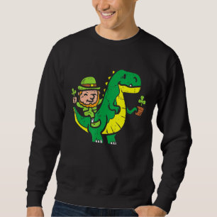 Leprechaun T Rex Dinosaur Shamrock St Patrick Day Sweatshirt
