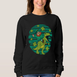 Leprechaun T-Rex Irish Shamrock Dinosaur St Patric Sweatshirt