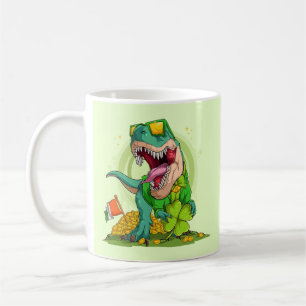 Leprechaun T-Rex St. Patrick's Day  Coffee Mug