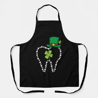 Leprechaun Tooth Shamrock St Patrick Day Dentist Apron