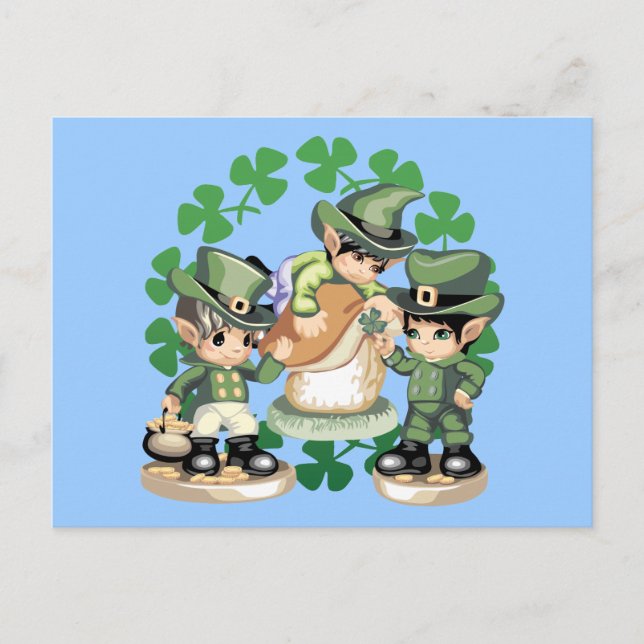 Leprechaun Trio Postcard (Front)