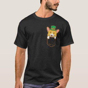 Leprechaun Welsh Corgi Pocket St Patricks Day Pet  T-Shirt