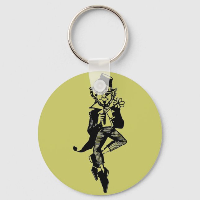 Leprechaun with Flute Key Ring (Front)