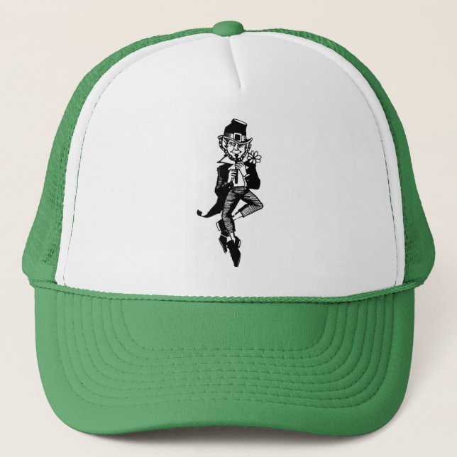 Leprechaun with Flute Trucker Hat (Front)