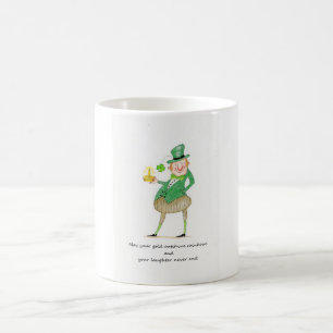 Leprechaun with gold coins  coffee mug