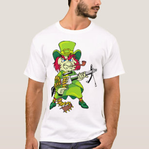 Leprechaun With Machine Gun T-Shirt