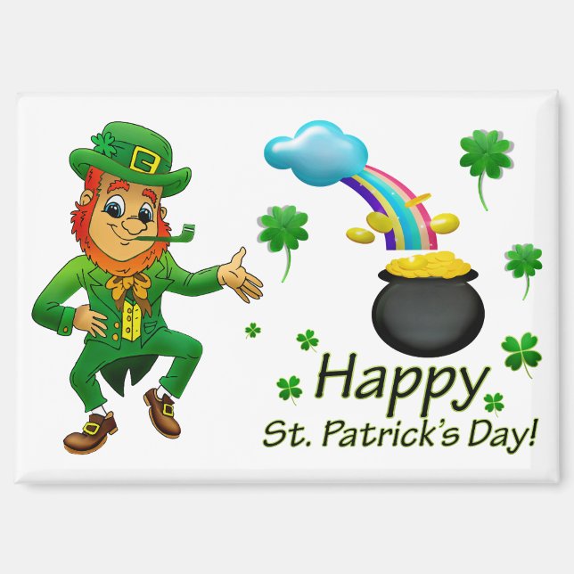Leprechaun With Rainbow Magnet (Front)