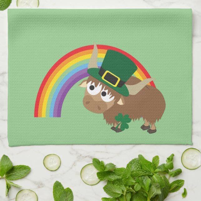 Leprechaun Yak Tea Towel (Folded)