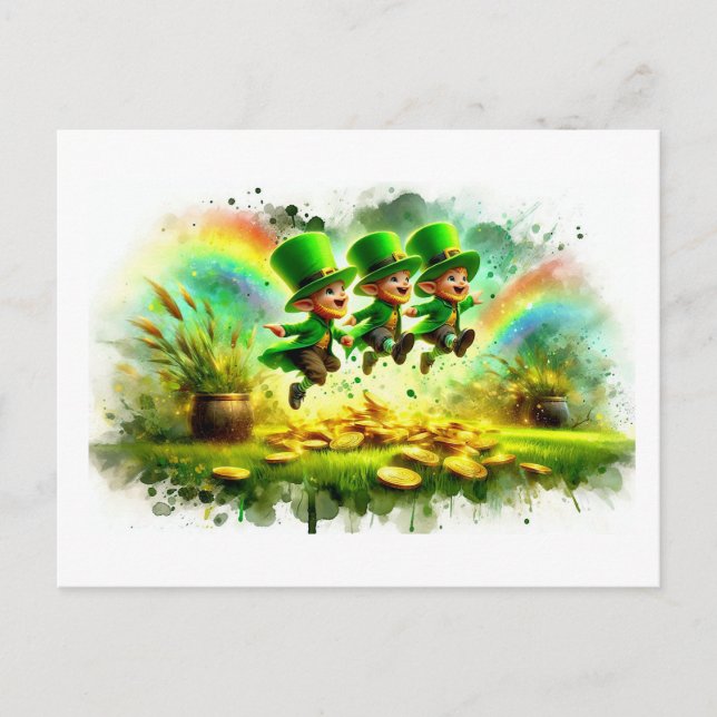 Leprechauns and Rainbows,  Postcard (Front)