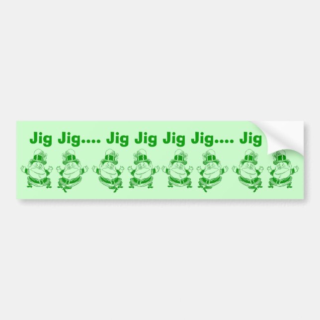 Leprechauns Dancing an Irish Jig Bumper Stickers (Front)