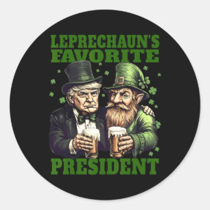 Leprechaun's Favourite President Trump St.patrick Classic Round Sticker