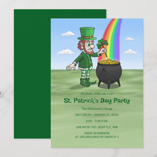 Leprechauns St. Patrick's day party Invitation (Front/Back)